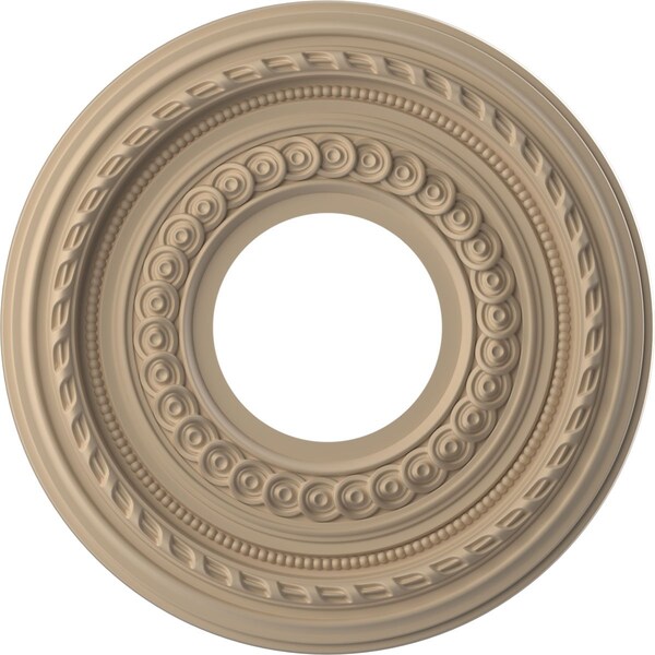 Ekena Millwork Cole PVC Medallion (Canopies up to 4 1/4"), 10"OD x 3 1/2"ID x 3/4"P, UltraCover Satin Smokey Beige CMP10COGBE - main